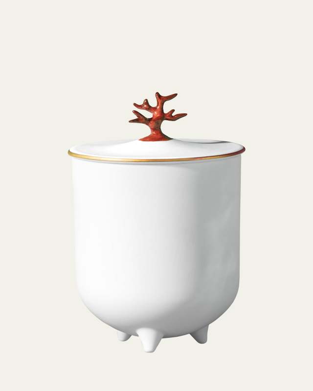 Footed Coral Candle